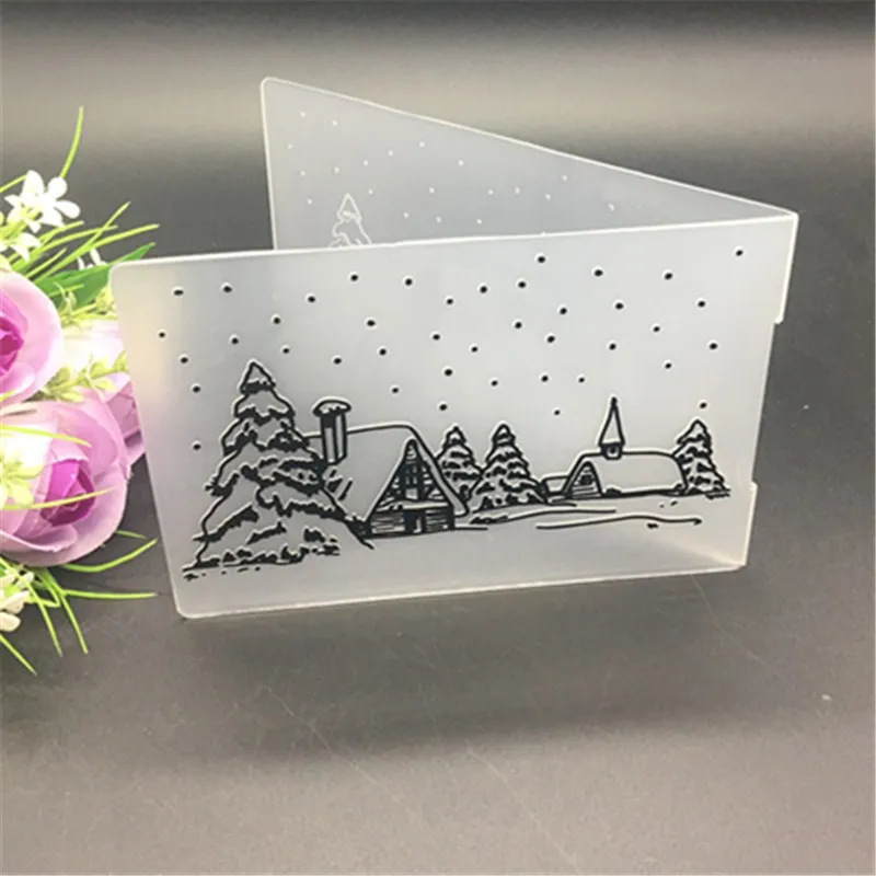 Рождественская папка для тиснения самодельная открытка Papercraft Скрапбукинг декоративный шаблон дневник