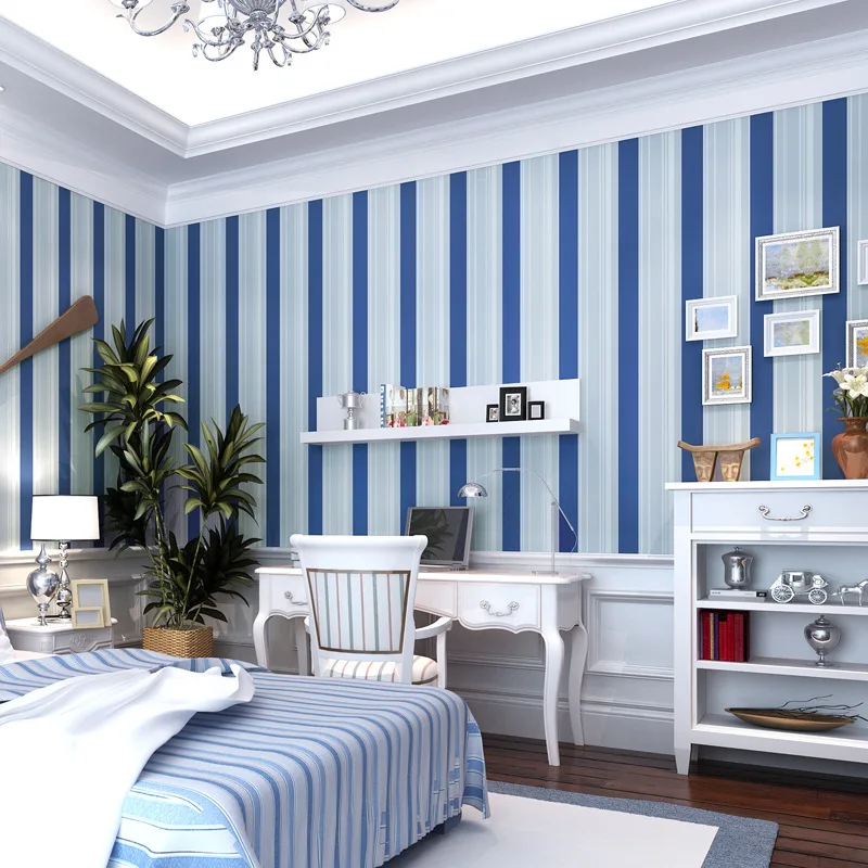 Обои нетканые в зеленую полоску для гостиной спальни | Строительство и ремонт