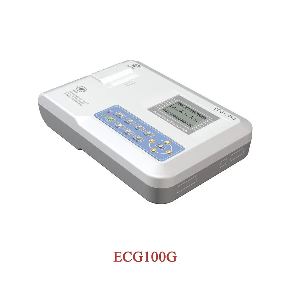 Contec ECG100G с 3 рулонами бумаги, одноканальный электрокардиограф ЭКГ монитор аппарат для электрокардиографии