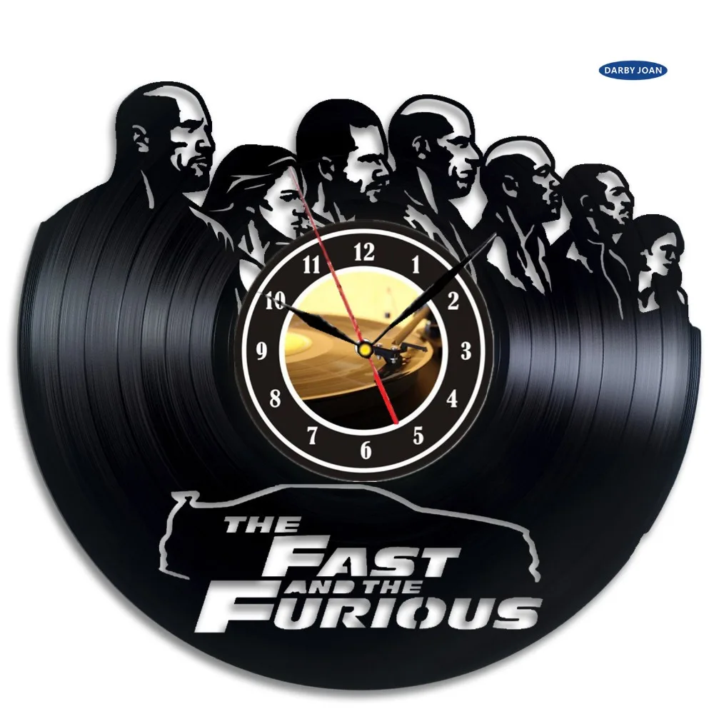 Настенные часы The Fate of the Furious с виниловой пластиной настенное искусство домашний