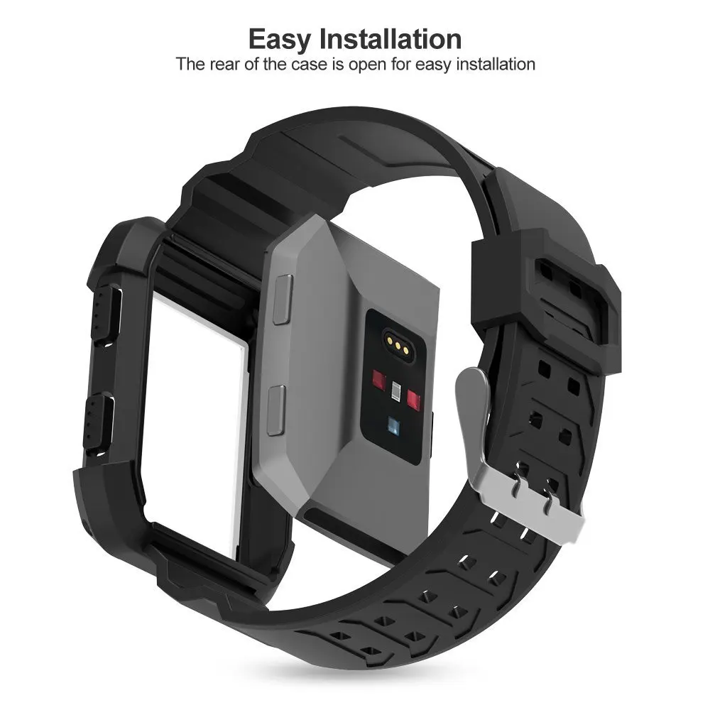 Силиконовый спортивный ремешок для часов для Fitbit Ionic, умный ремешок для часов с защитным чехлом, сменный браслет, браслет