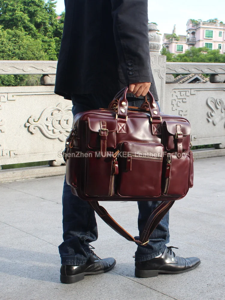 Luxury Genuine Leather Men's Travel Bags Luggage bag Big Men Leather Duffle Bags weekend bag overnight large tote Handbag M038#