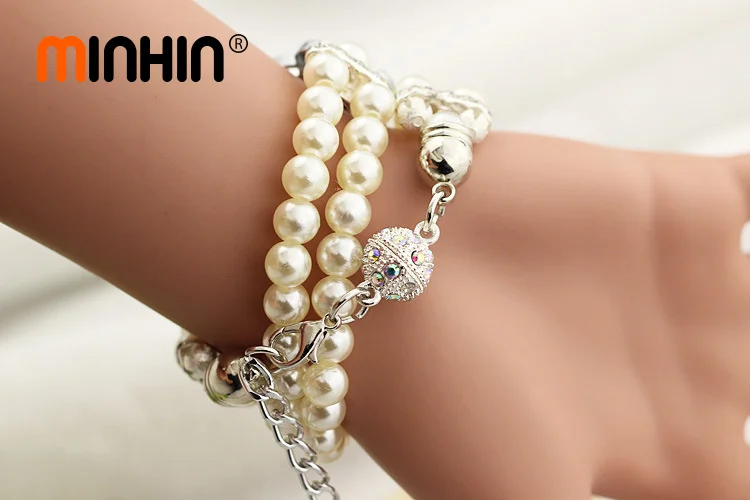 MINHIN женские богемные Цветочные наручные часы с искусственным жемчугом и