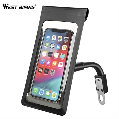 B Style Black WEST BIKING, водонепроницаемая велосипедная сумка, сумка для мобильного телефона, сумка для велоспорта, 6,0 дюймов, сенсорный экран, для мотоцикла, MTB, для велосипеда, крепление для iPhone, samsung - Цвет: B Style Black