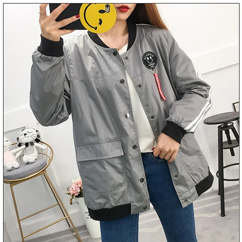 

New Jacket Female Autumn Coat Extra Large Size Casual Fashion Long Solid Color Loose Single-breasted Women's Wild Coat