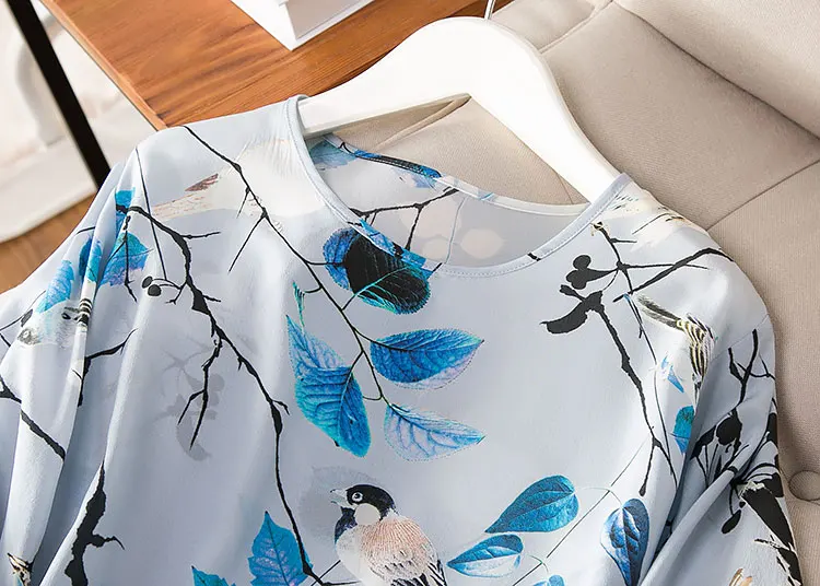 Для Женщин Шелковое Платье люкс 100% натуральный шелк цветочный принт платье