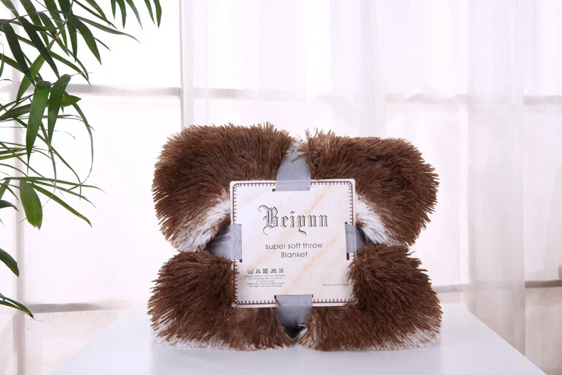 Плюшевое меховое Флисовое одеяло Minky из полиэстера в полоску с принтом из искусственного меха, одеяло для дивана и кровати