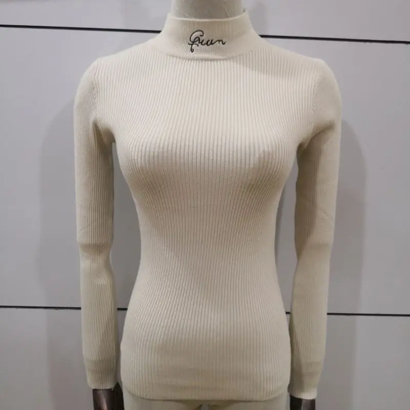 Autumn Women Queen embroidery Letter Knitwear Thin Sweater 2019 Casual Long Sleeve Turtleneck Pullovers Jumper Tops | Женская одежда