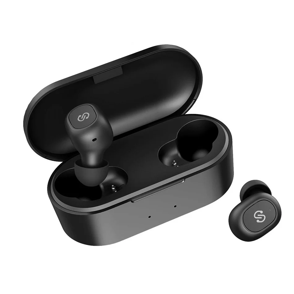 Черный SoundPEATS True беспроводные наушники 5,0 Bluetooth наушники-вкладыши стерео Беспроводная гарнитура с микрофоном бинауральные звонки - Цвет: Черный