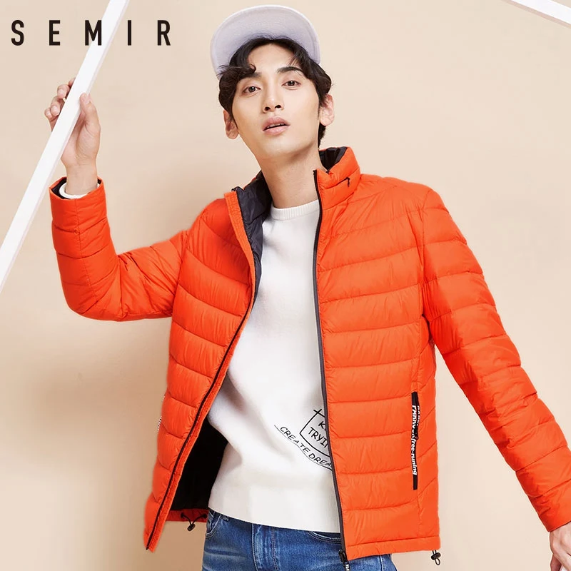 SEMIR мужской пуховик Зимняя Новая легкая короткая куртка 90 бархатная теплая