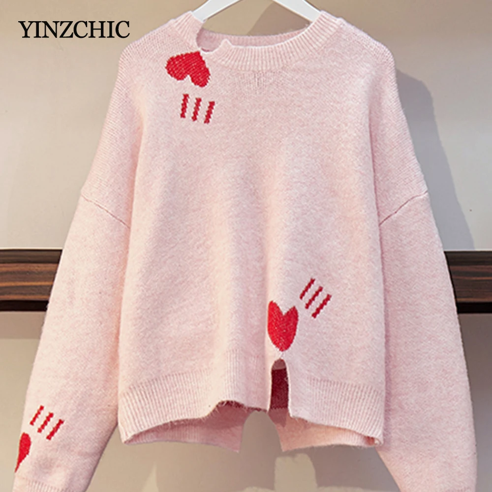 Sweater Осенний Женский комплект из двух предметов, свободный свитер+ шерстяные юбки, набор для женщин, женские повседневные теплые костюмы, зимние - Цвет: Sweater