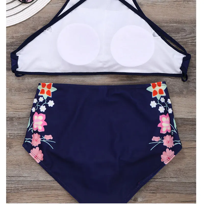 Купальник YIEAVESS женский с высокой талией цветочным принтом|bikini set|bikini bikinibikini waist