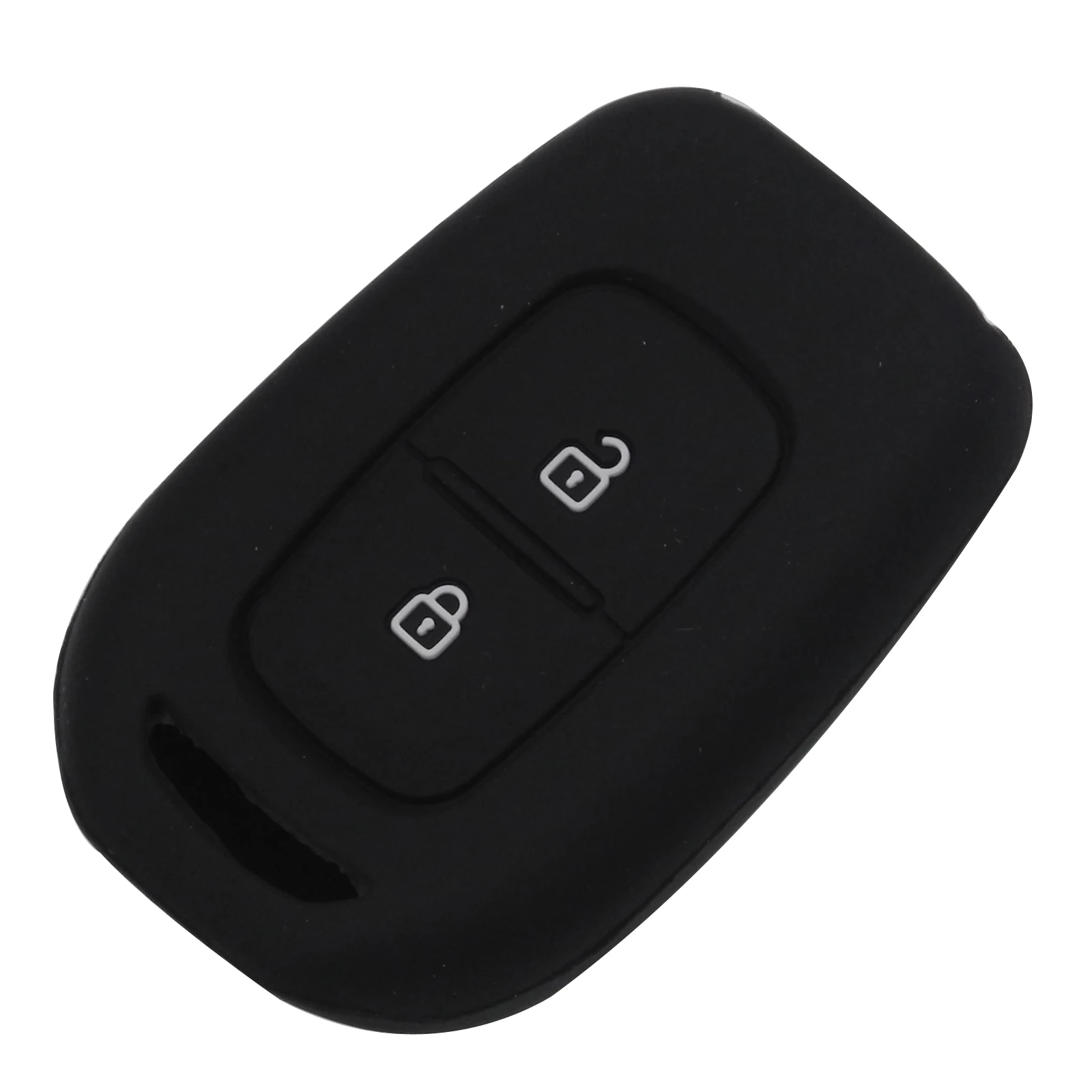 Jingyuqin 2 кнопки силиконовый чехол для ключей для Renault Scenic Master Megane Duster Logan Clio Captur Laguna Fluence чехол дистанционного брелока - Название цвета: Черный