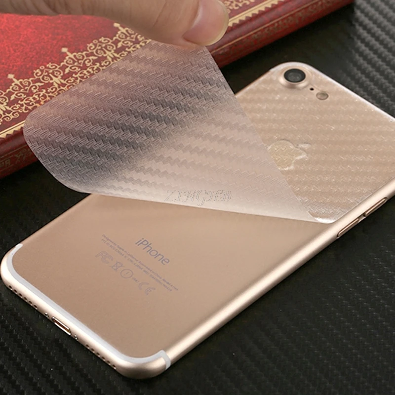 2 шт./партия прозрачная задняя наклейка из углеродного волокна для iPhone 8/7 4 7