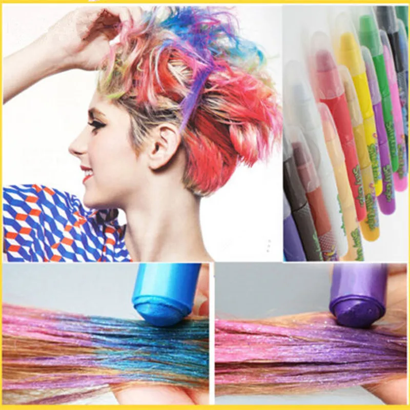 Новая мода 6 цветов s краска для волос временный Мел Мягкий салонный цвет своими