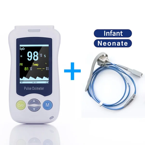 Neonatal BOXYM медицинский 2,4 дюймов ручной пальцевой пульсоксиметр, кислородный пульсометр, пульсометр для взрослых, детей, младенцев, Oximetror De Dedo - Цвет: Neonatal