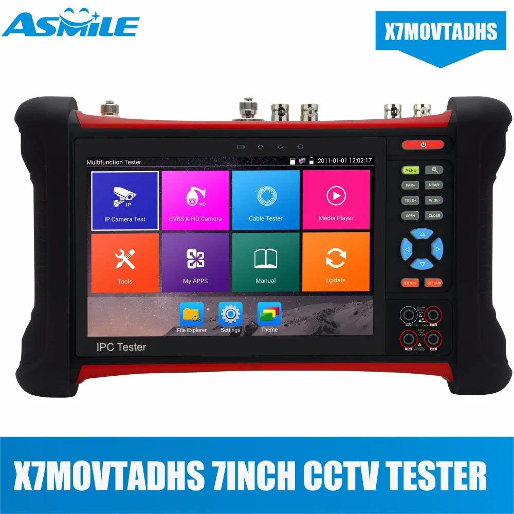 H.265 4K 8MP Camera tester TVI CVI AHD SDI CVBS IP 6 in 1 CCTV Tester with TDR, Cable tracer, Multi-meter ,Optical power meter