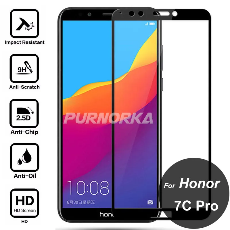 Для huawei Honor 7C Pro Полное покрытие 3D Экран защитная пленка 9 H закаленное Стекло