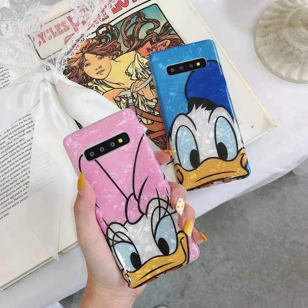For Samsung Galaxy S8 S9 S10 Plus Cartoon Daisy Donald Duck Soft Cases Note 10 8 9 Conch Shell Phone Silicone Cover |