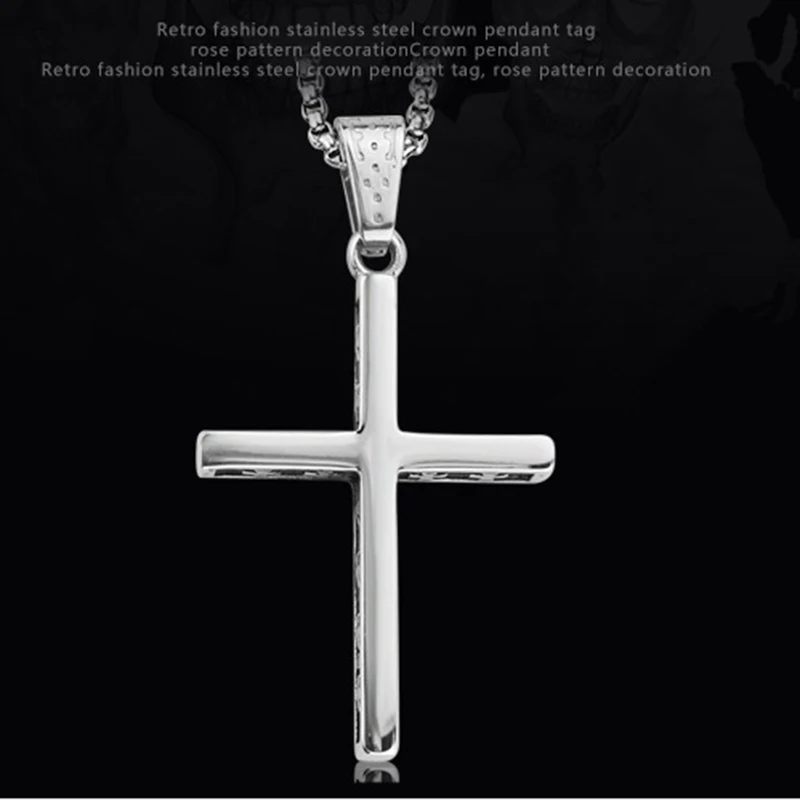 

Mens Pendant Necklace Stainless Steel Chain Cross Necklace for Men Stainless Steel Jewelry for Women and Girls