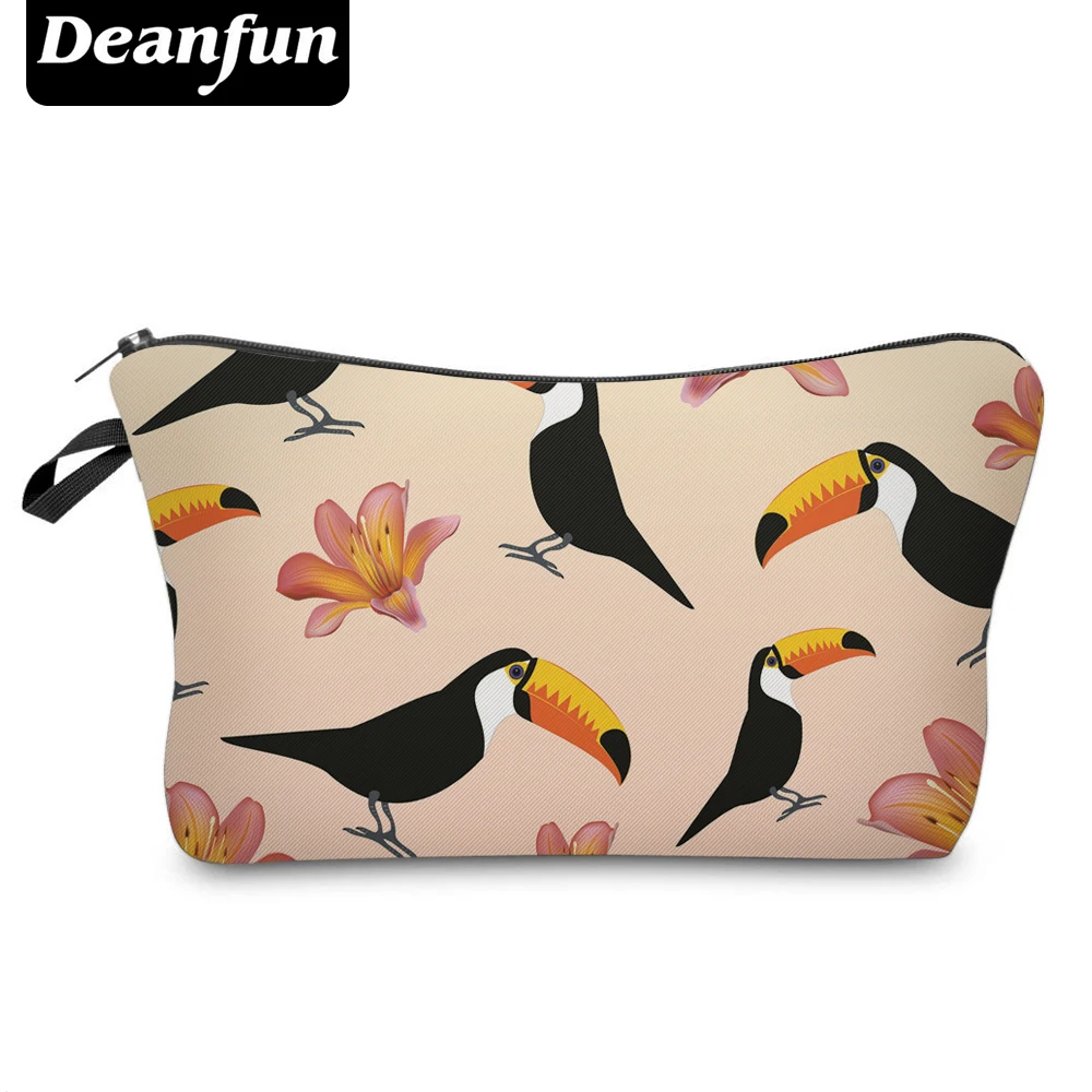 Deanfun 3D печать Тукан косметические сумки цветок Прямая поставка женский