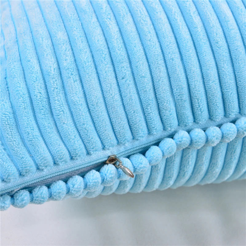 

45x45cm Solid Color Cushion Cover Corduroy Striped Throw Pillowcase Home Decor Bedroom Decorative Cushions