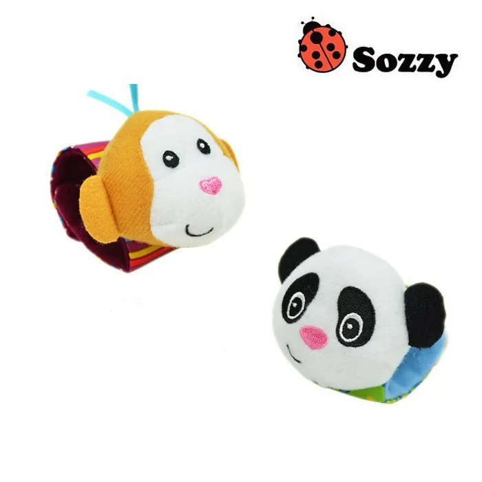 Оптовая продажа 25 пар мягких детских игрушечных носков с ремешком на запястье