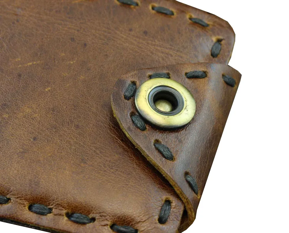 Винтажный Байкерский кожаный двойной кошелек с цепочкой для мужчин или
