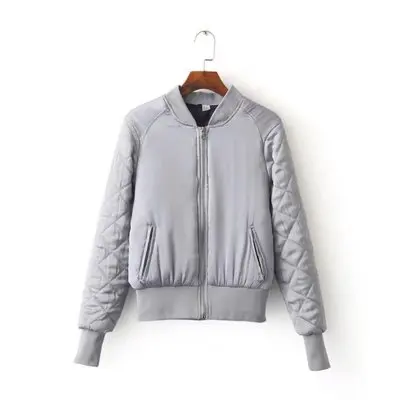 9 цветов Женская куртка-бомбер осень зима Пилот Bomberjack Vrouwen Blouson женские кожаные куртки FS0058 - Цвет: Gray