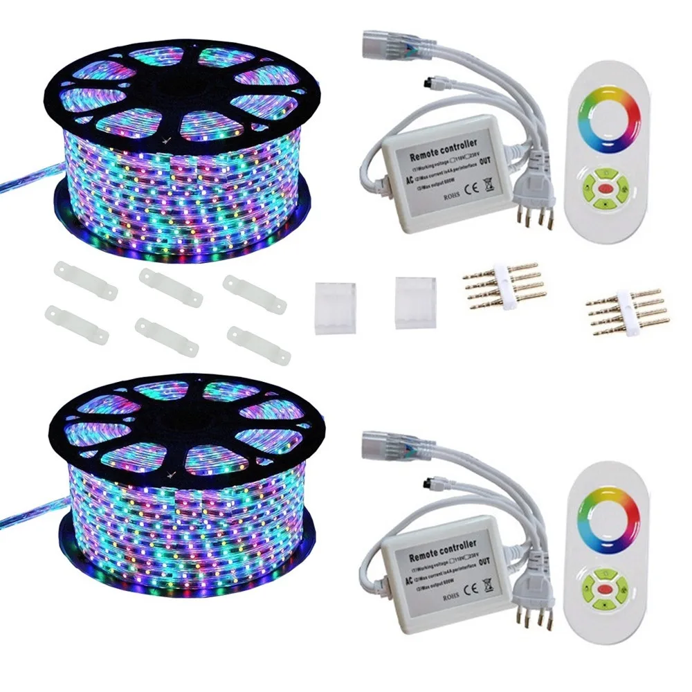 Светодиодная лента WorldStar 220V 110V 5050 50m 100m IP67 водонепроницаемая RGB двухцветная