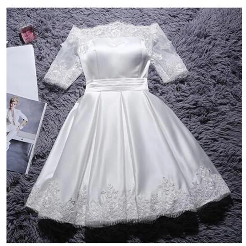 Robe De Soiree короткое ТРАПЕЦИЕВИДНОЕ светоотражающее платье с вырезом лодочкой для банкета, платье подружки невесты, кружевное элегантное формальное платье для выпускного вечера