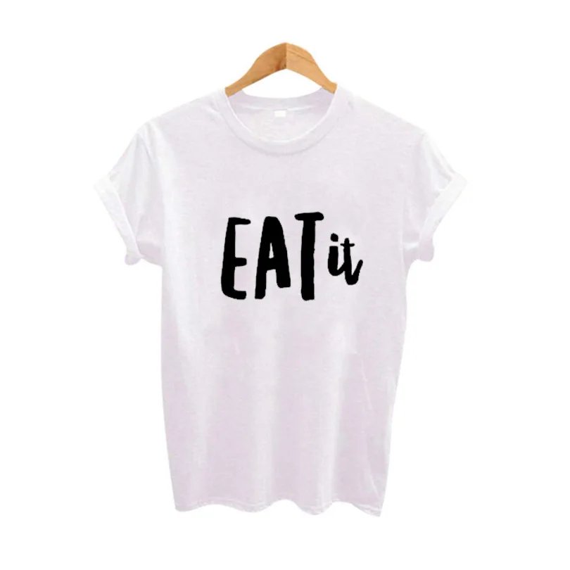 Забавные футболки love Eat it хипстерский Топ женская одежда в стиле Харадзюку панк