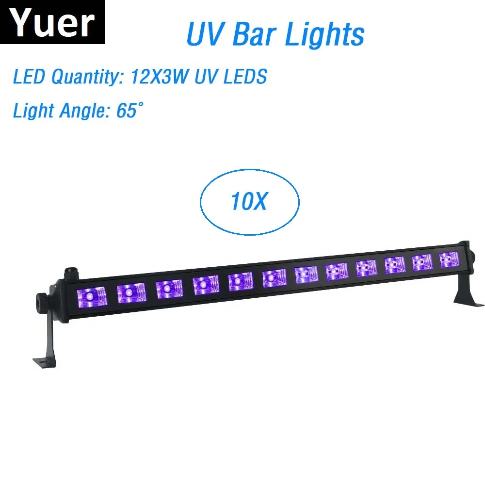 10 единиц 12X3 W шайбы стены свет Светодиодный УФ сцены бар черный вечерние Club Disco Lights