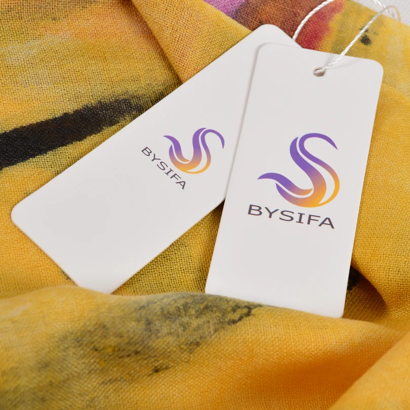 [BYSIFA] Зимние шерстяные шарфы обертывания женские длинные с ручной росписью в