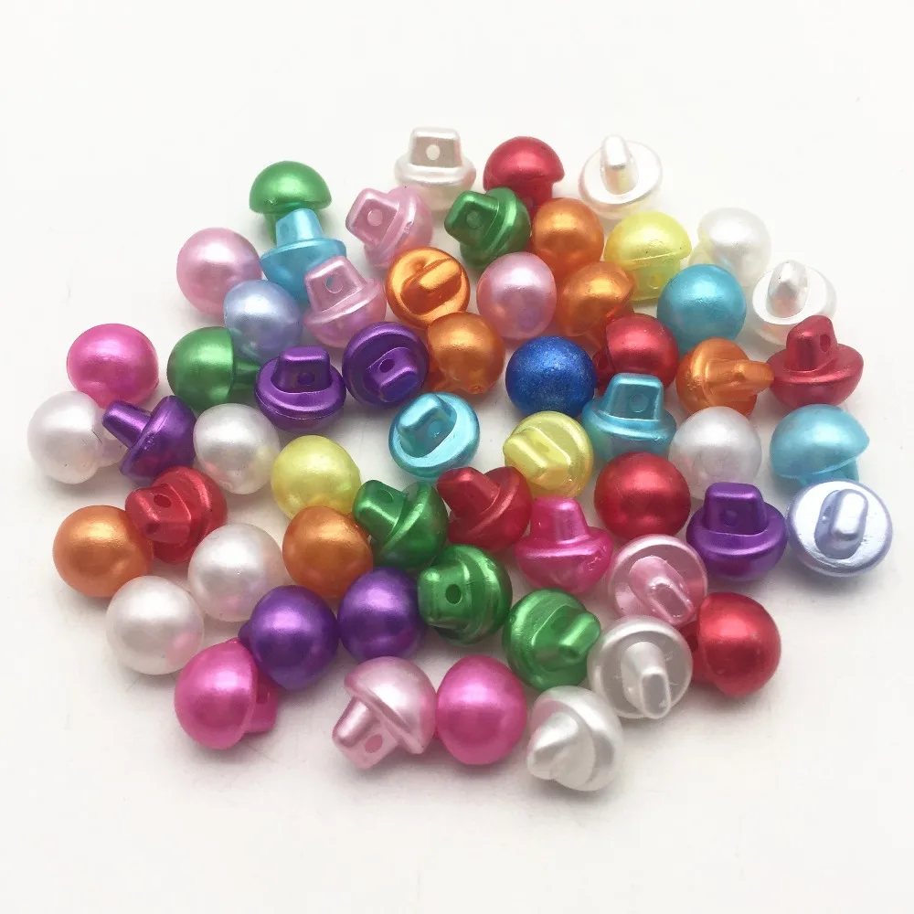 

100pcs 10mm Pearls Mixed Buttons Dress Sweater Round Ball Fancy Button Sewing Accessories For Scrapbooking Embellishments