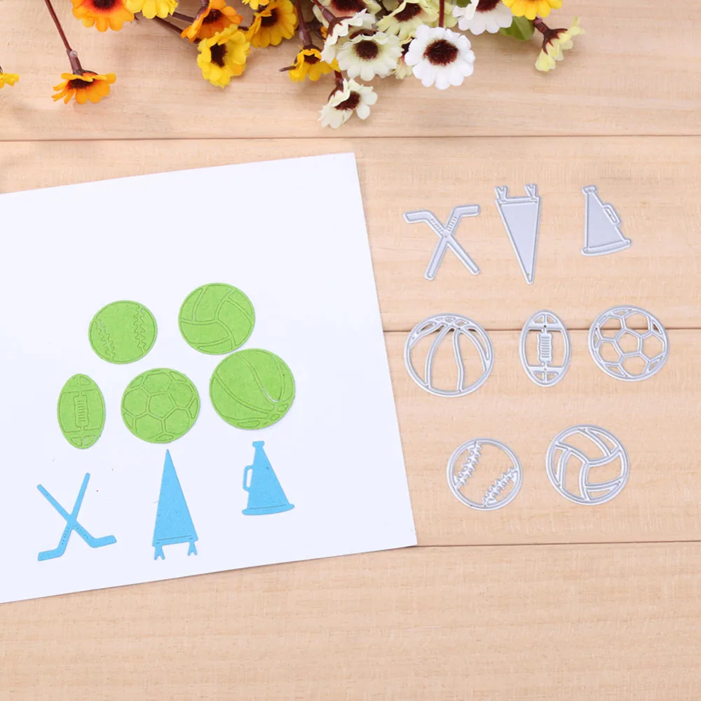 

8pcs/Set Ball Game Metal Cutting Dies Stencil for DIY Scrapbooking Embossing Photo Album Paper Cards Decorative Crafts Die Cuts