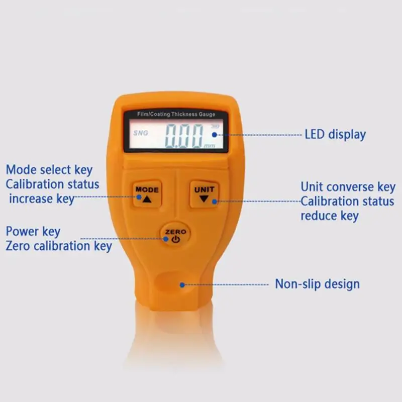 GM200 Coating Painting Thickness Gauge Tester Ultrasonic Film Mini Car Paint Measure Russian/English | Инструменты