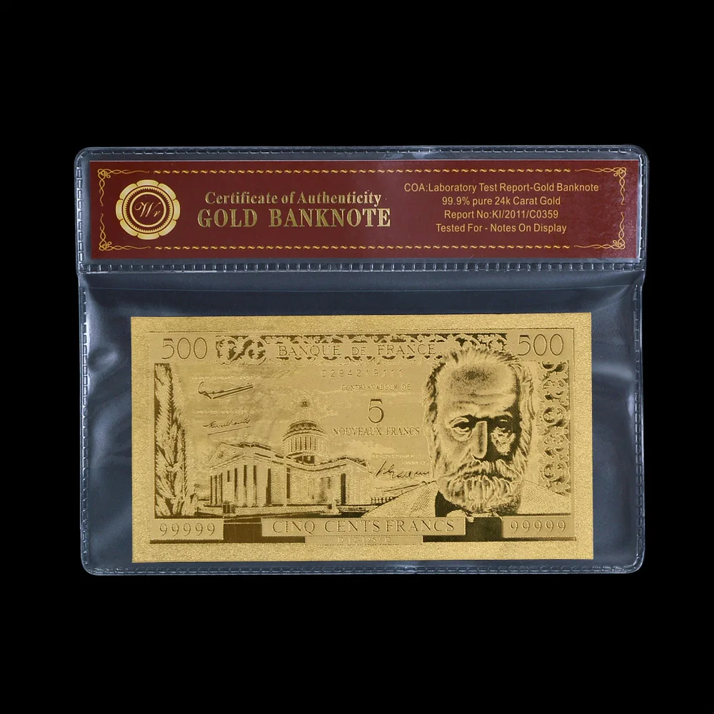 Корпоративный подарок WR Золотая банкнота 500 года во Франции банкнот креативные
