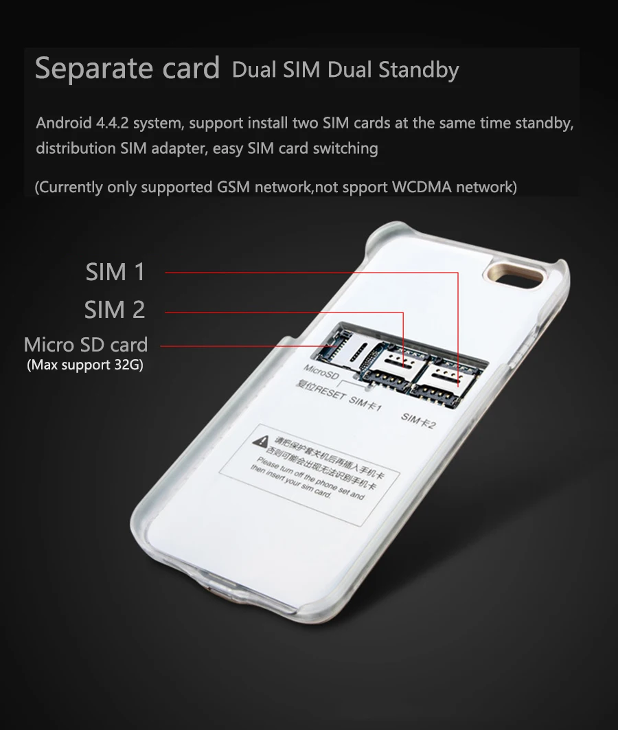 Новые умные чехлы для iPhone 6/6 plus 3 SIM 3 в режиме ожидания с системой Android TF Solt, удлиняющая защитная оболочка, долгий режим ожидания
