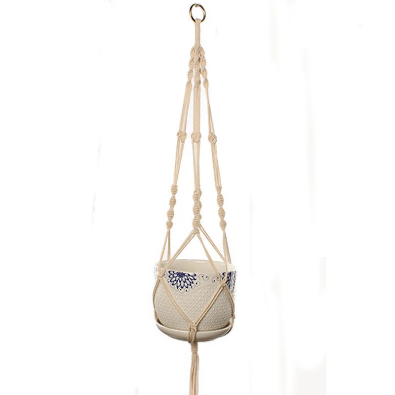Hot sales handmade macrame plant hanger flower /pot hanger for wall decoration countyard garden - Цвет: 004