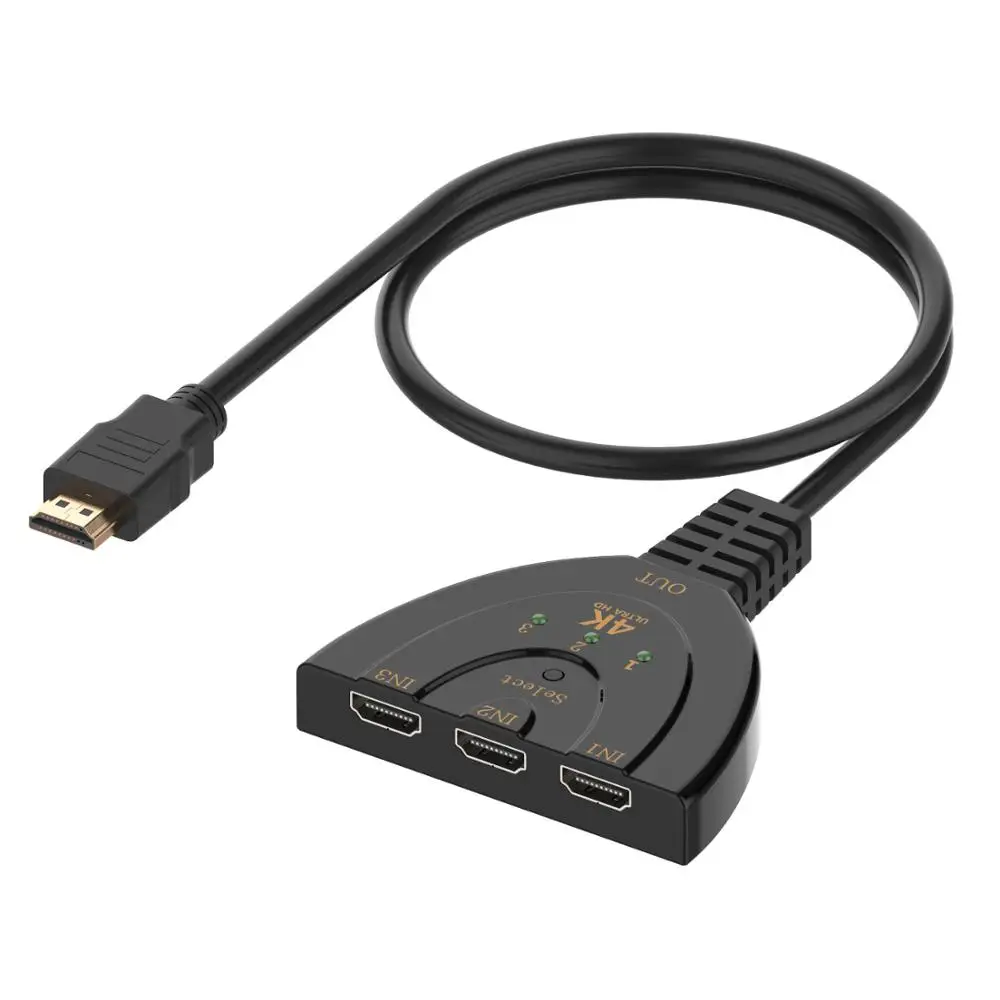 4k Robotsky 3 порта HDMI переключатель 4 K* 2 K 3D мини 1.4b 4 K Выключатель HDMI делитель 1080 P 3 в 1 из Порты и разъёмы концентратор для DVD HDTV Xbox PS3 PS4 - Цвет: 4k