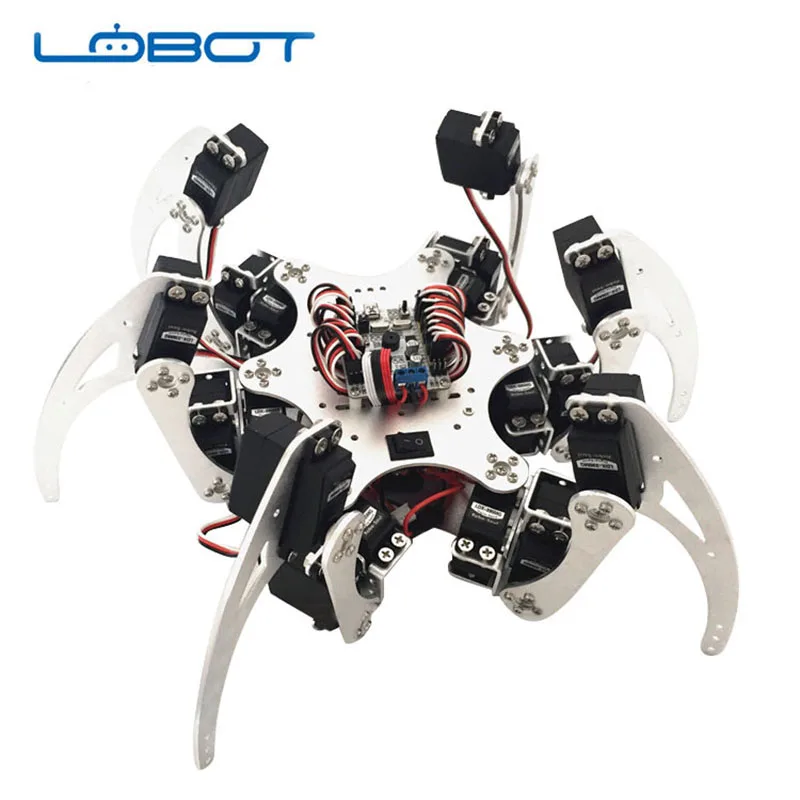 LOBOT 18 DOF Hexapod Паук алюминиевый робот рамка с шариковым подшипником полностью