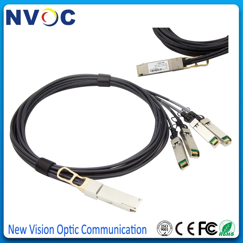 Бесплатная доставка 40G QSFP к 4 SFP + 1M AWG30 Пассивный кабель прямого подключения меди