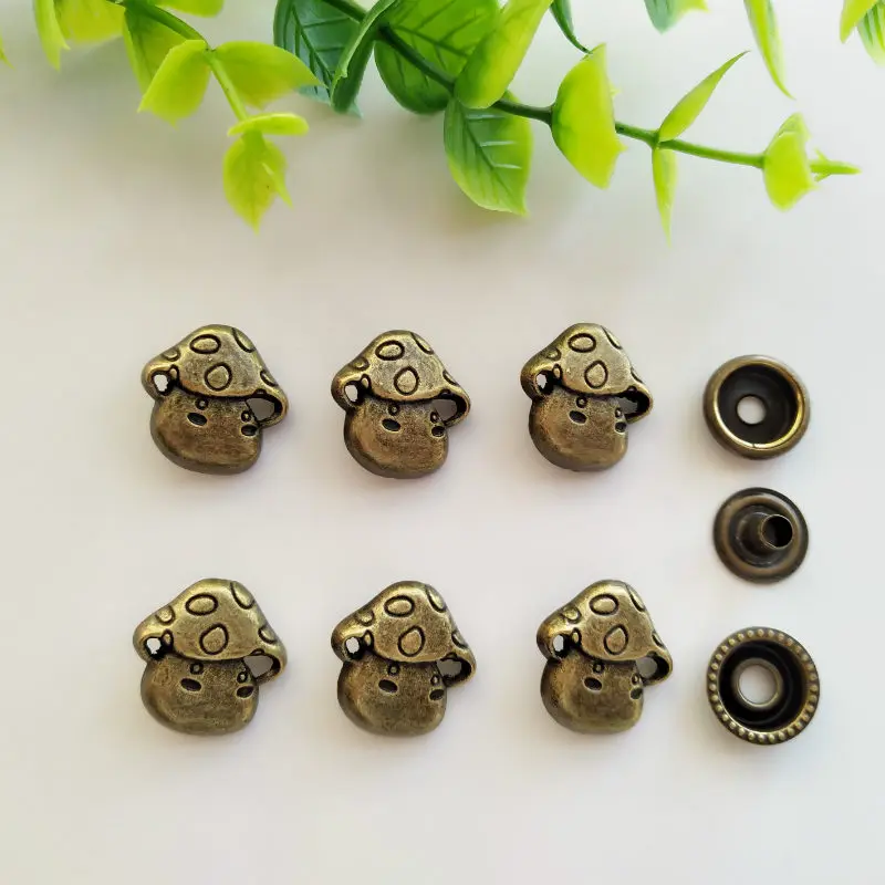 6 комплектов гриб кожа 17 х18 мм|button craft|snap fastenerpress stud |