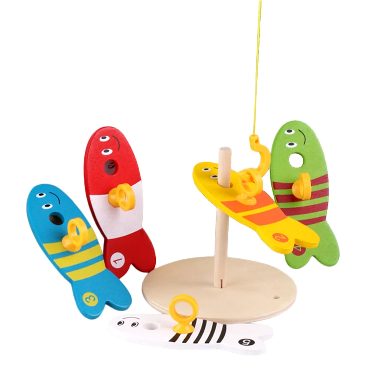 

8 шт. детские деревянные рыболовные цифровые колонки развивающие Монтессори Обучающие Развивающие игрушки для детей дошкольного возраста ...