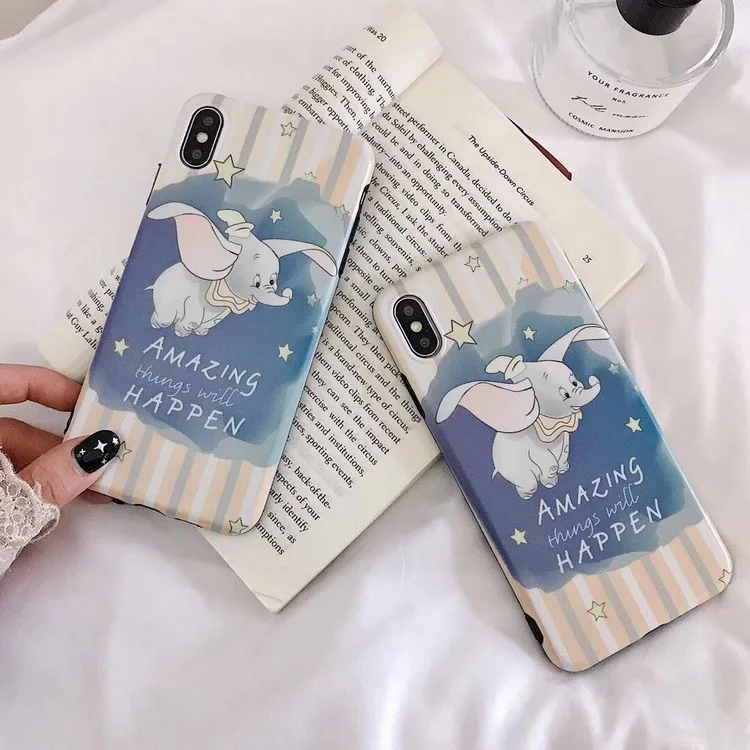 Ins Горячая Милая анимация Cartton Dumbo чехол для телефона iPhone 7 Puls 6 6S 8Puls X XS XR Xsmax Чехлы