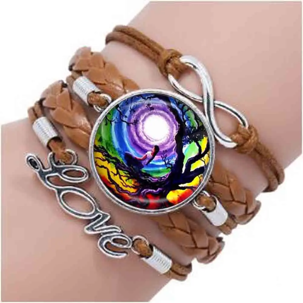 2017 новый художественный браслет Дерево жизни эффектный фото стеклянного