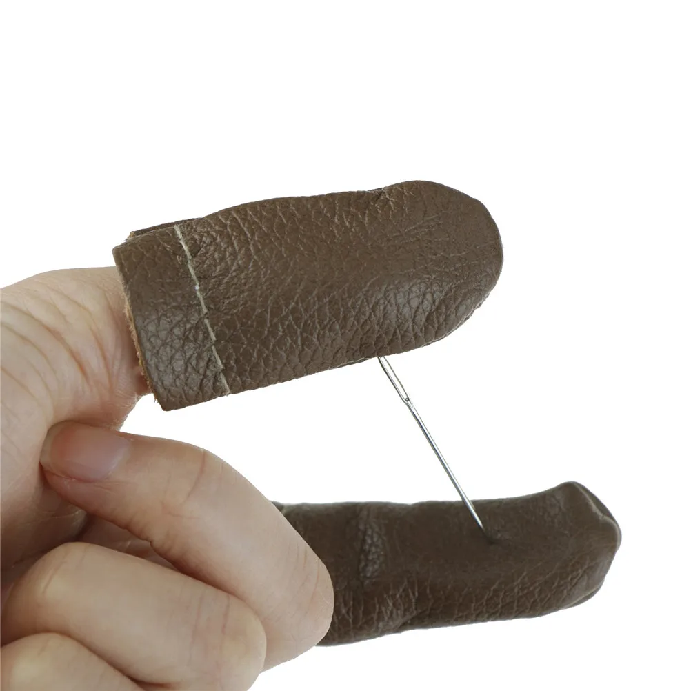 

1 Set Thimble Needle Felting Guard Hand Finger Protector Leather Durable Thumb Index Craft Embroidery Needlework Accessory