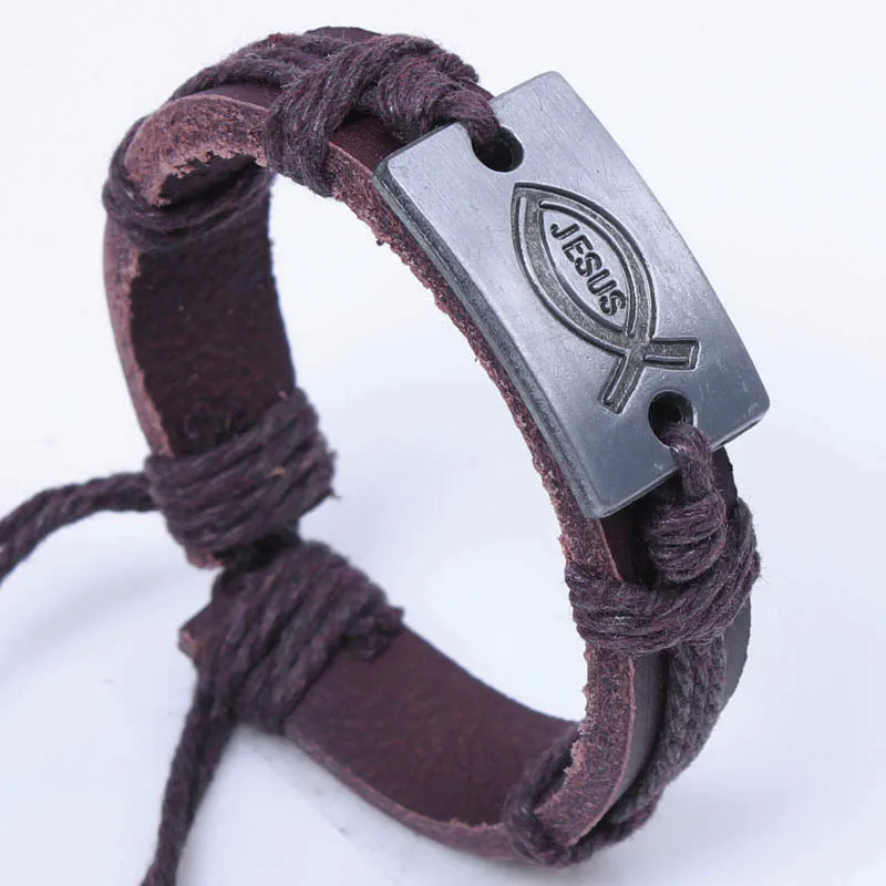 Браслет ручной работы из натуральной кожи в стиле панк | Украшения и аксессуары