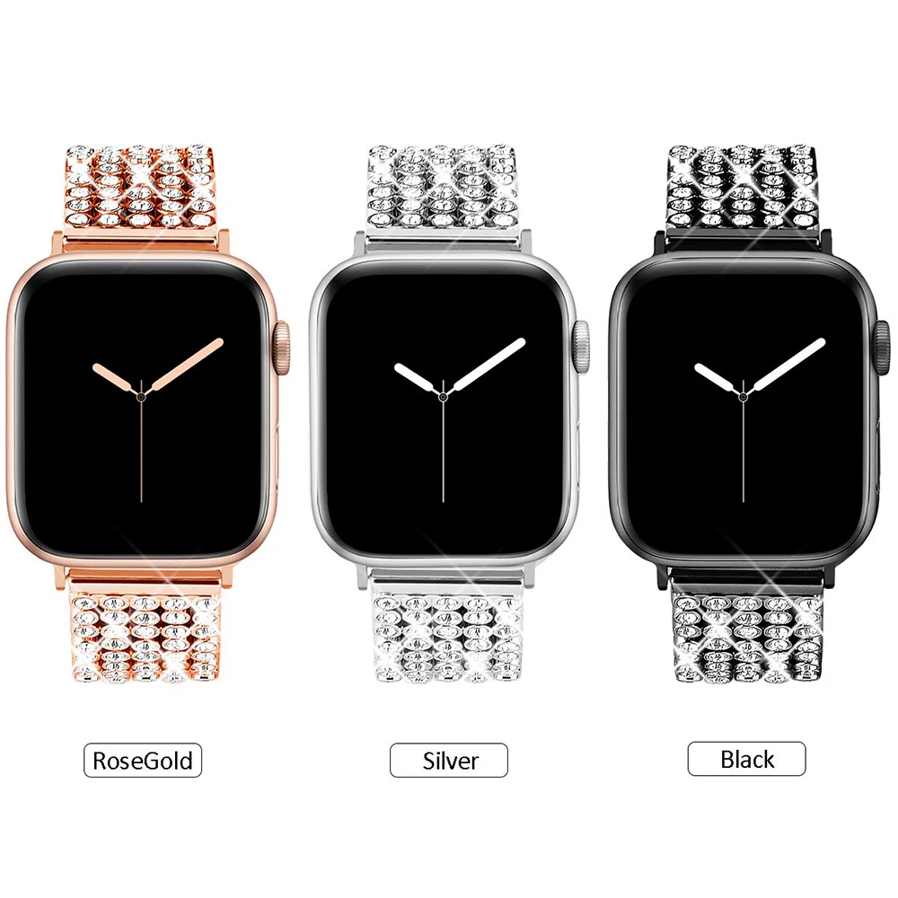 Высококачественный 42 мм 38 мм 40 мм 44 мм ремешок для iwatch замена стальной Алмазный браслет для Apple Watch series 5 4 3 2 1 band